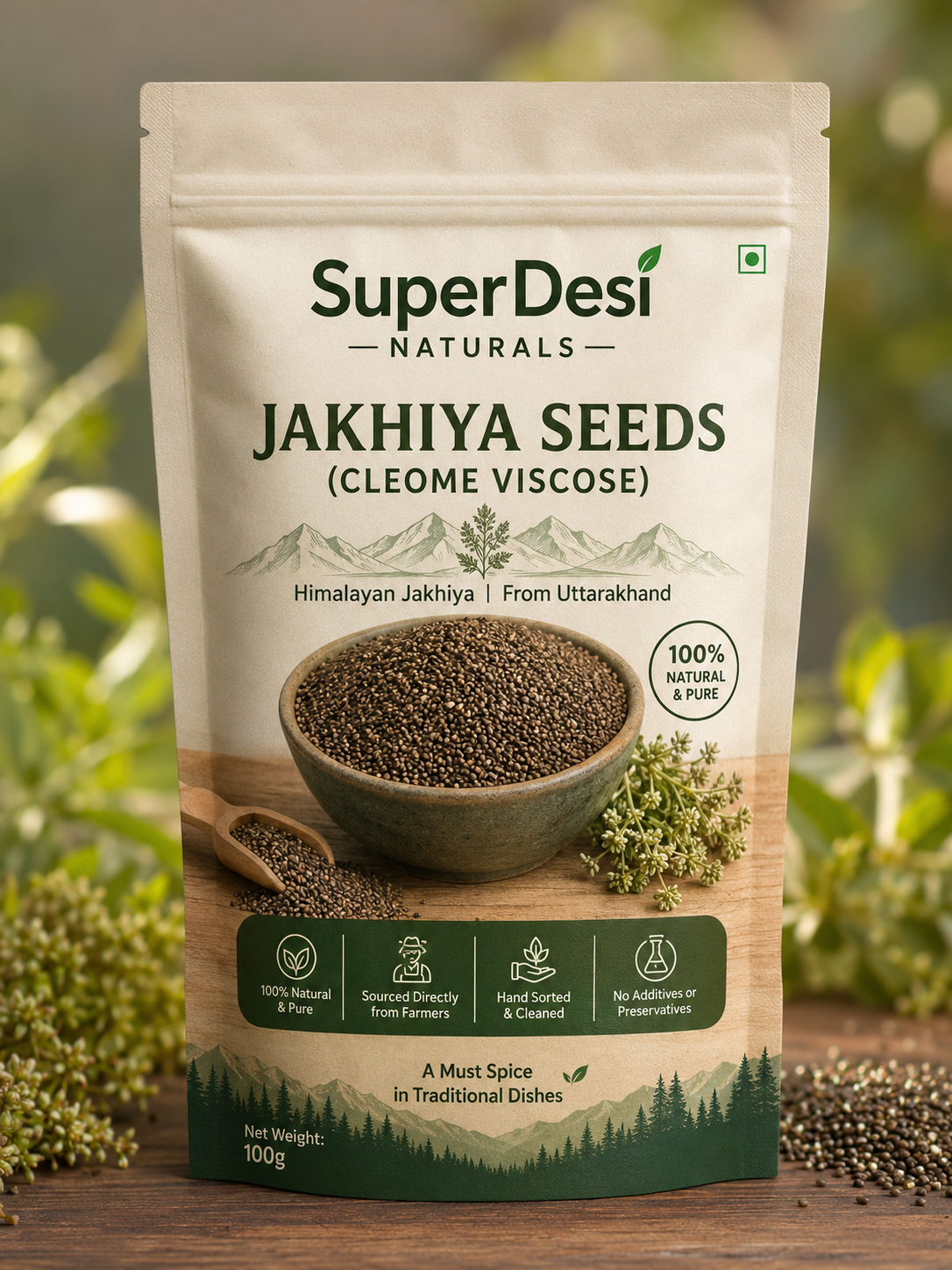 Himalayan Jakhiya Seeds (Cleome viscose) – Superfood (100g)