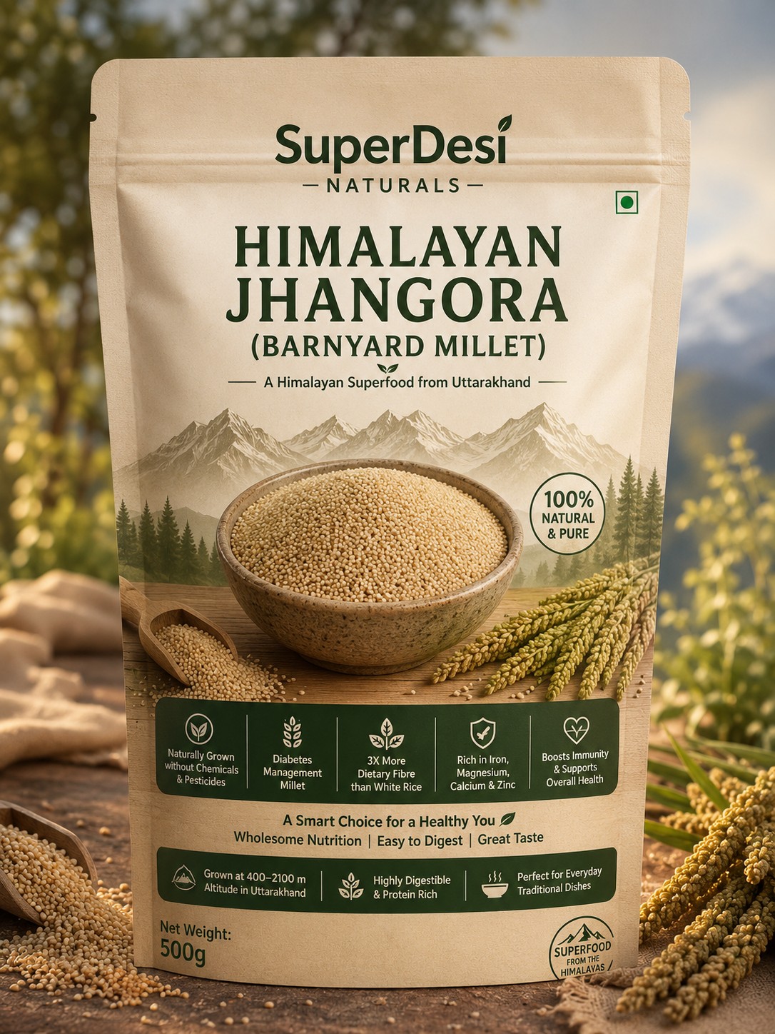 Himalayan Barnyard Millet (Jhangora) – Superfood (500g)