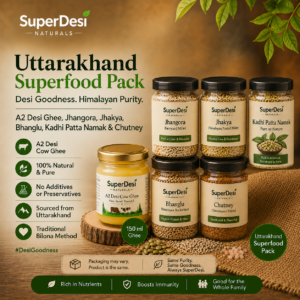 Uttarakhand Superfood Pack – A2 Ghee, Jhangora,jhakya,Bhanglu & Chutney.