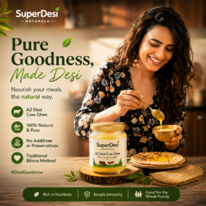 Handcrafted Bilona Wood-Fired Desi Cow A2 Ghee (1000ml)